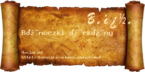 Bánoczki Örkény névjegykártya